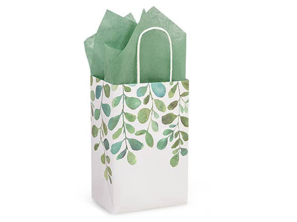 Watercolor Greenery Paper Retail Gift Bags