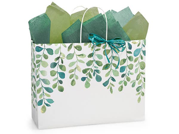 Watercolor Greenery Paper Retail Gift Bags