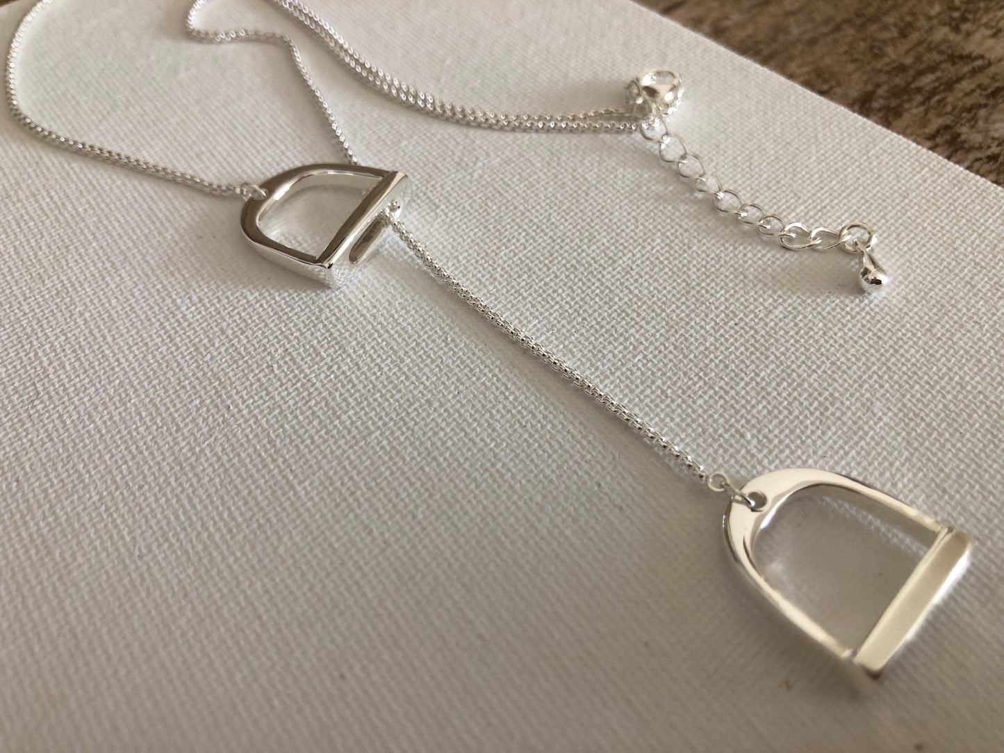 English Saddle Stirrup Necklace Jewelry