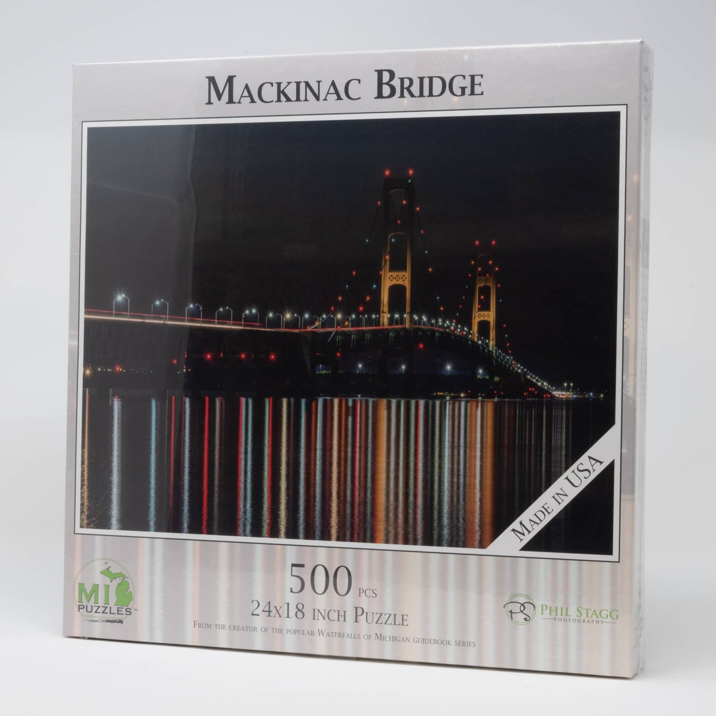 Mackinac Bridge - Night with Lights - 500 Piece Puzzle