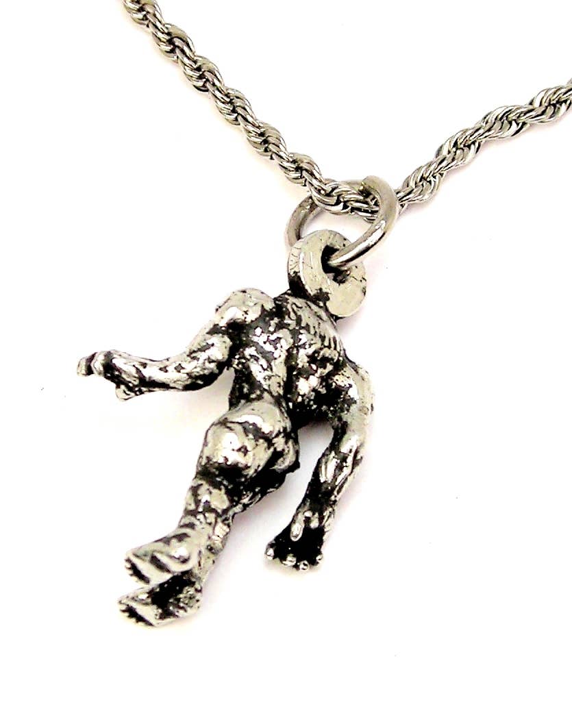 Male Sasquatch Bigfoot Charm Necklace Myths big foot