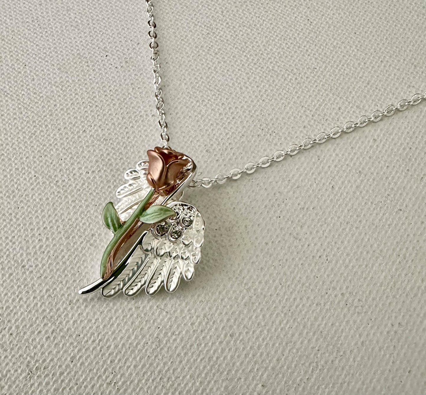 Rose on Wings Necklace Jewelry