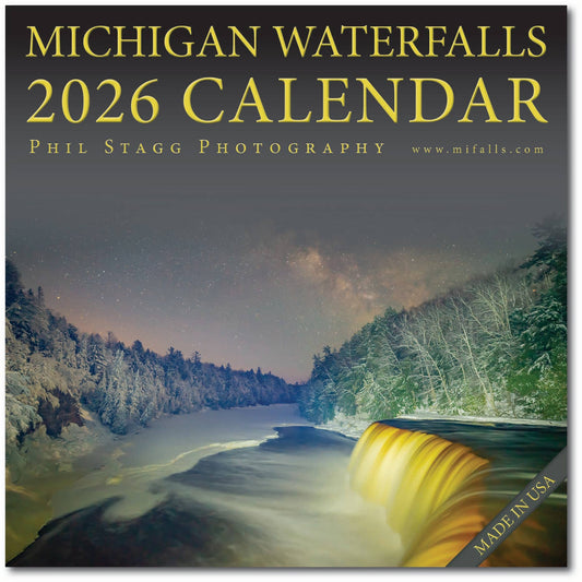 2026 MICHIGAN WATERFALLS 13 month Wall Calendar (12"x12")