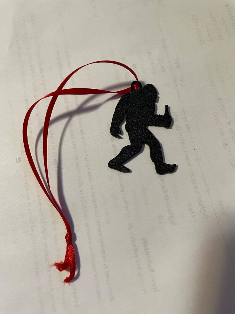 Hanging aluminum Bigfoot ornaments - 3 designs