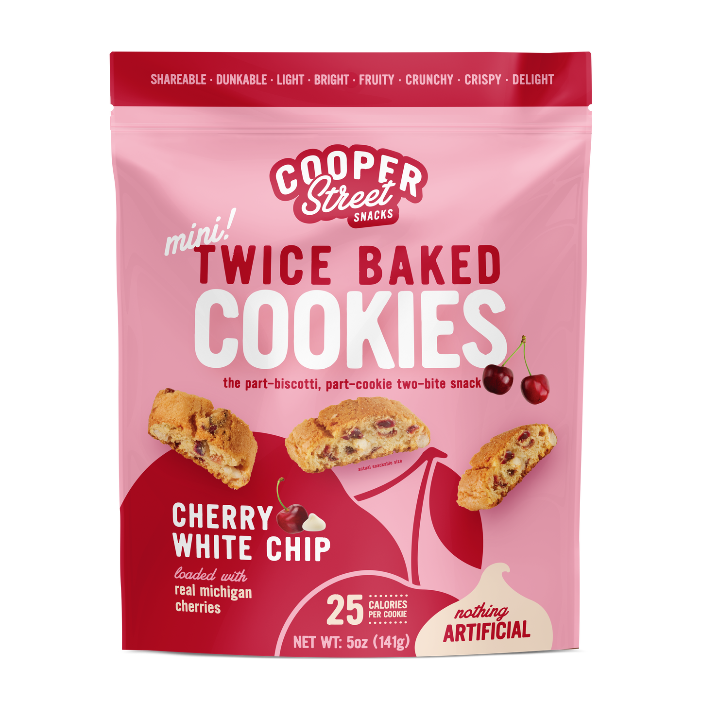 Twice-Baked White Chunk Michigan Cherry Cookies - 5oz