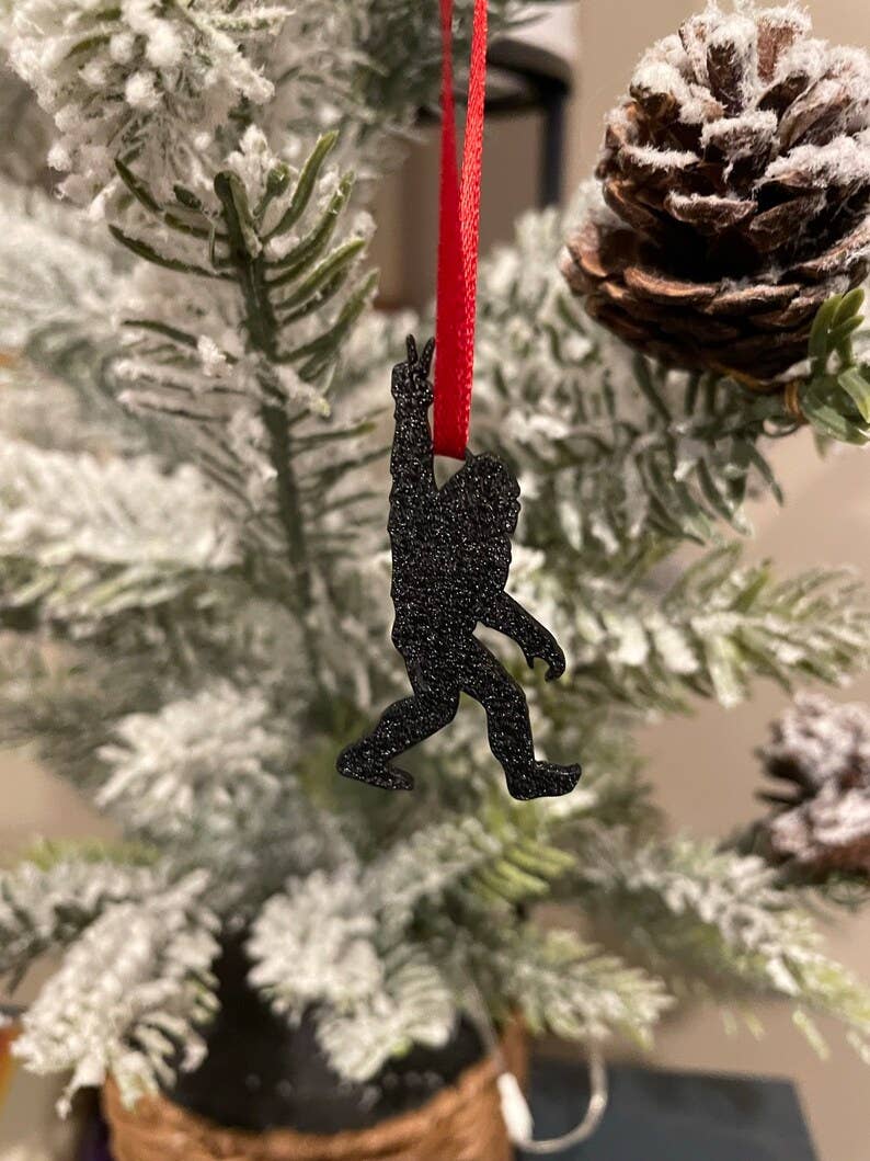 Hanging aluminum Bigfoot ornaments - 3 designs