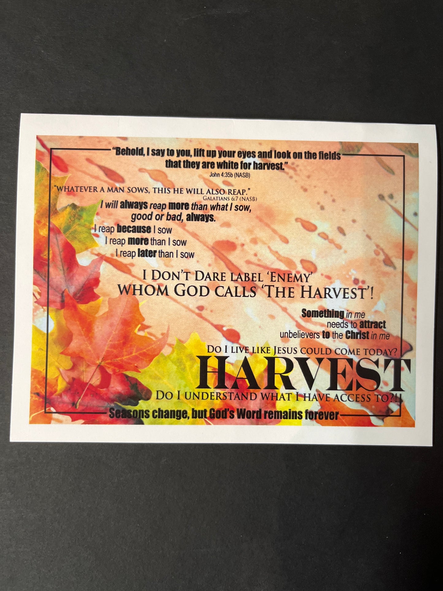 Harvest - card