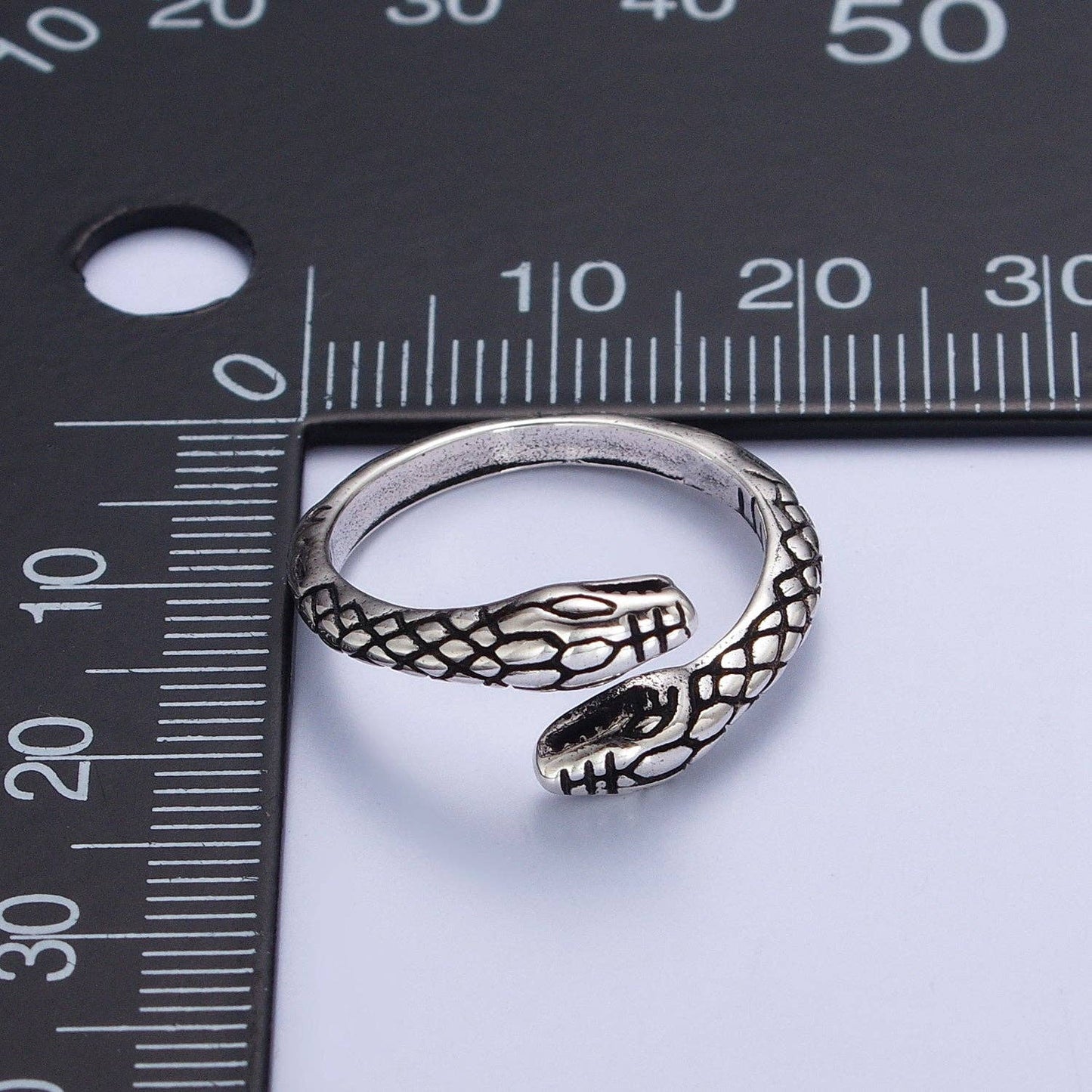 Antique Silver Serpent Snake Silver Adjustable Ring | X576