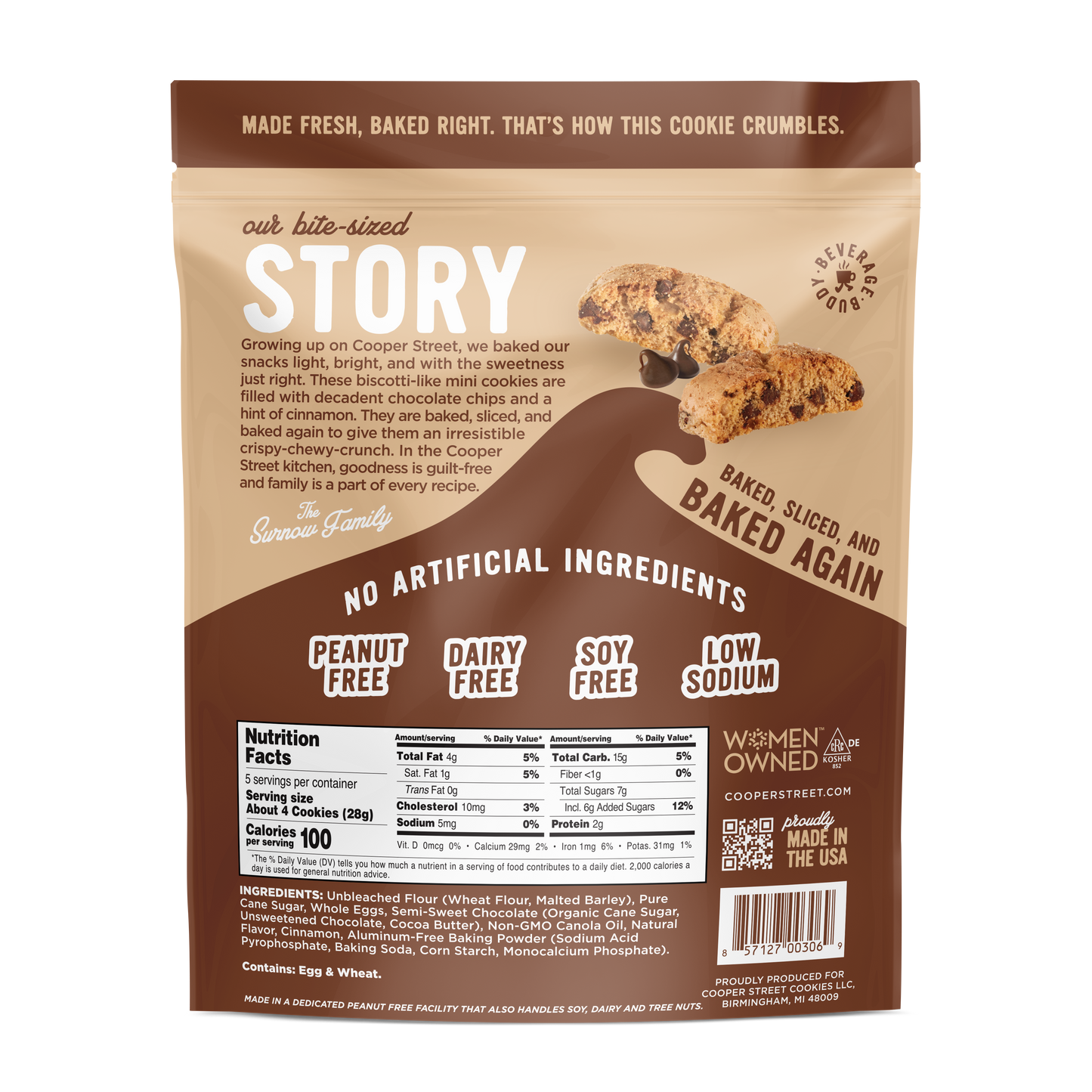 Twice-Baked Cinnamon Chocolate Chip Cookies - 5oz