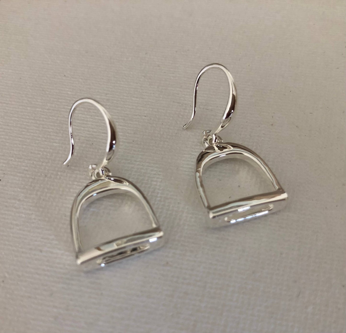 English Saddle Stirrup Earrings/Wire Jewelry