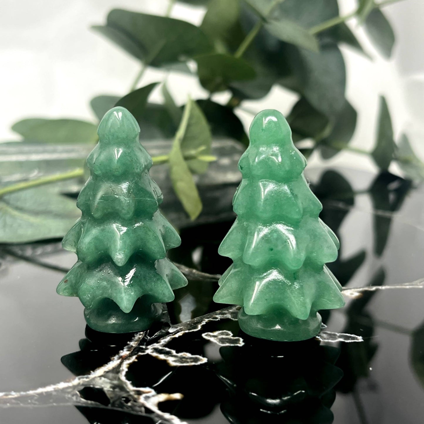 Green Aventurine Christmas Tree Carving