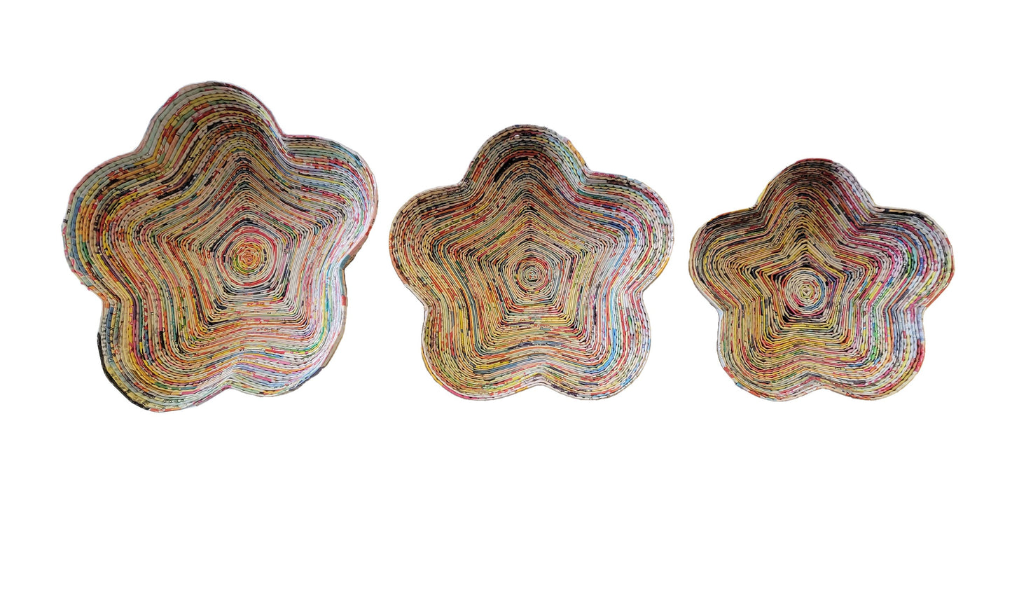 Flower Dish - Set Of 3 - Recycled Paper