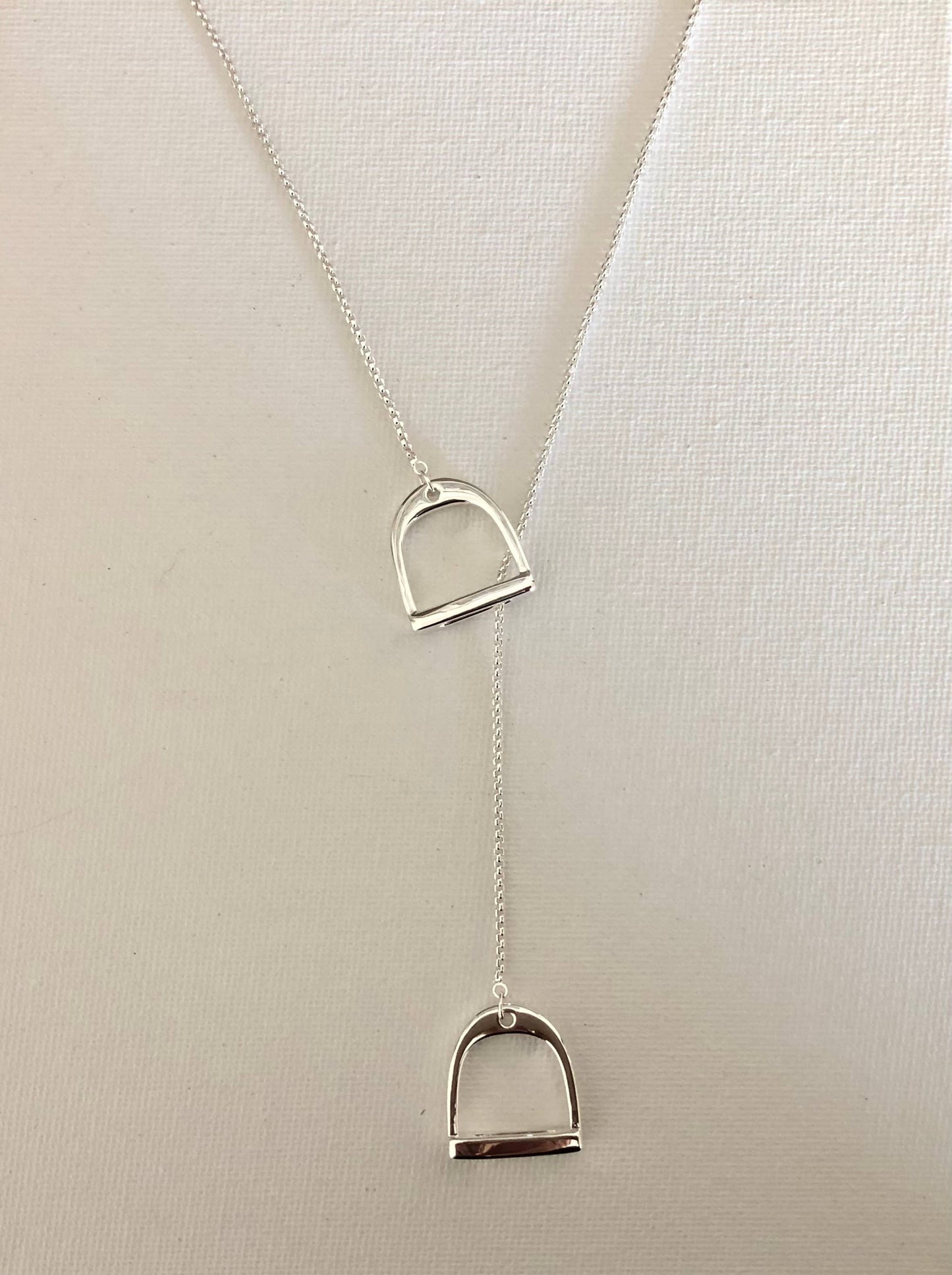 English Saddle Stirrup Necklace Jewelry