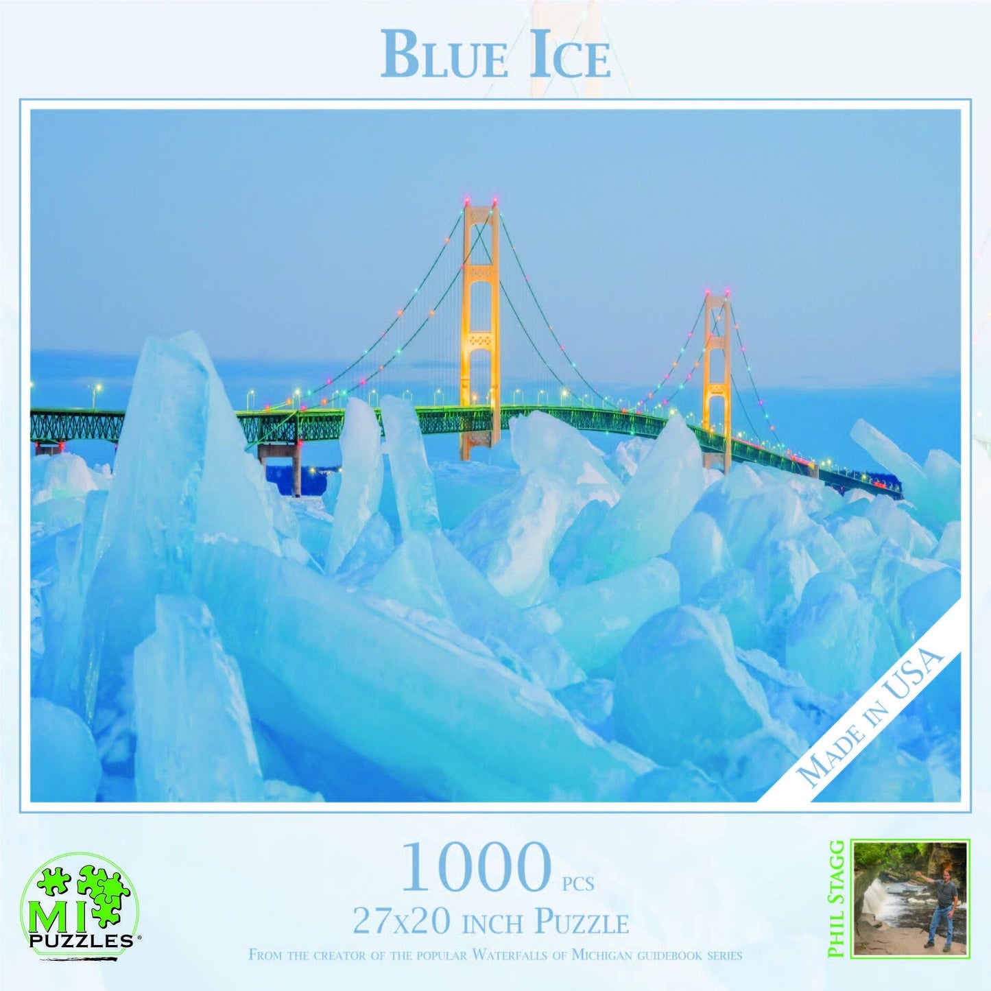 Blue Ice - Mackinac Bridge - 1000 Piece Michigan Puzzle