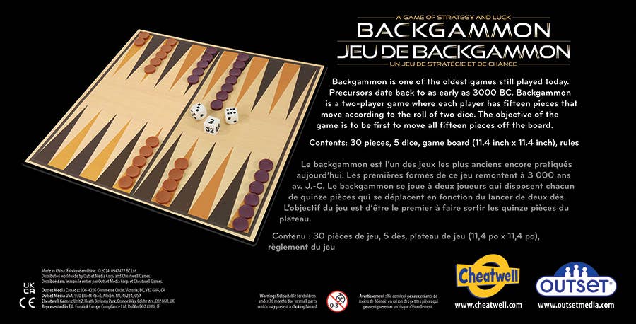 Backgammon (Plastic) - A Timeless Game of Strategy & Chance