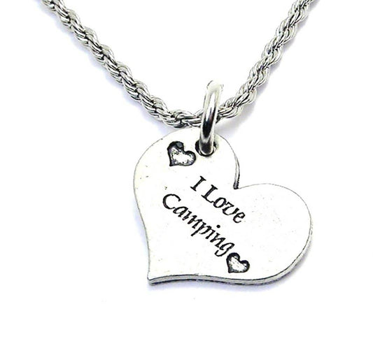 I Love Camping Single Charm Necklace Hobbies Nature Outdoors