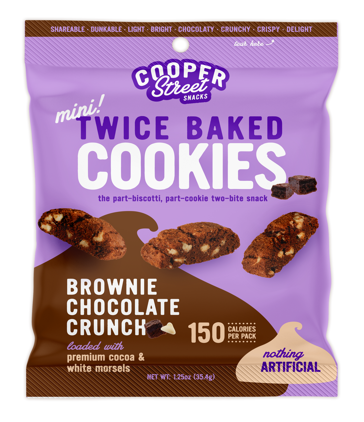 1.25oz Brownie Chocolate Crunch Twice Baked Cookies 48 Count