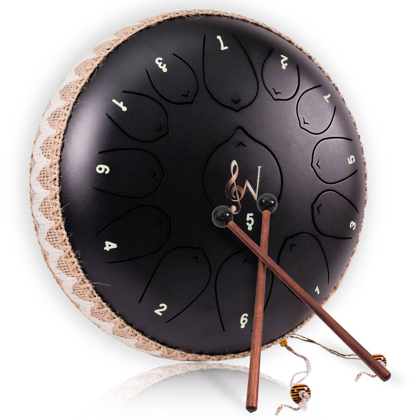 12-Inch Steel Tongue Drum - 13 Notes - Rain Drum - Navy Blue