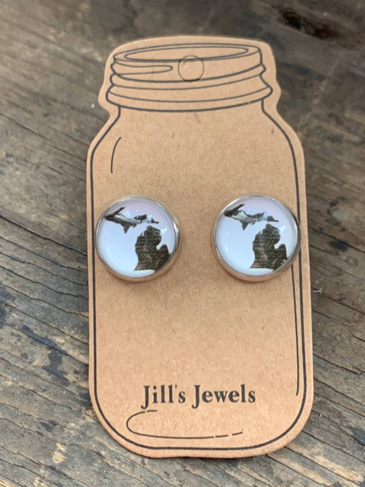 Green Michigan Earrings