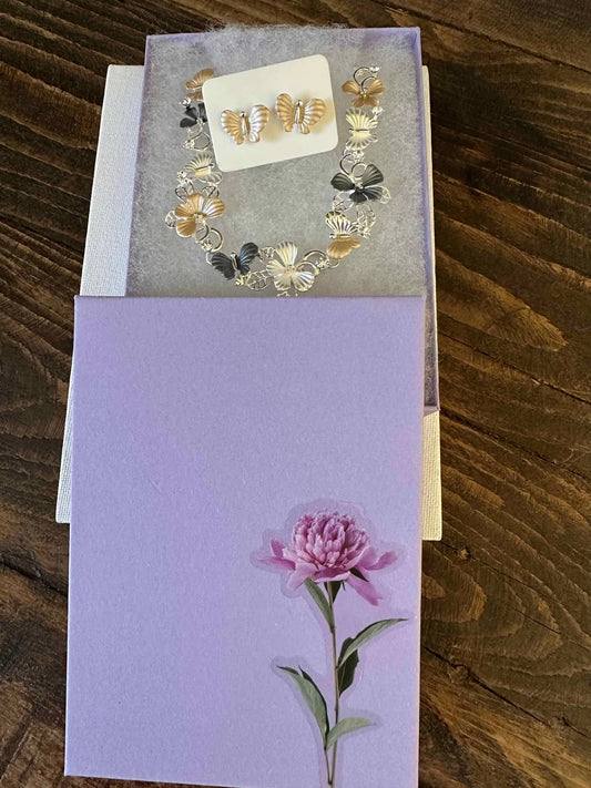 Sparkling Butterfly Necklace & Earring SET Jewelry
