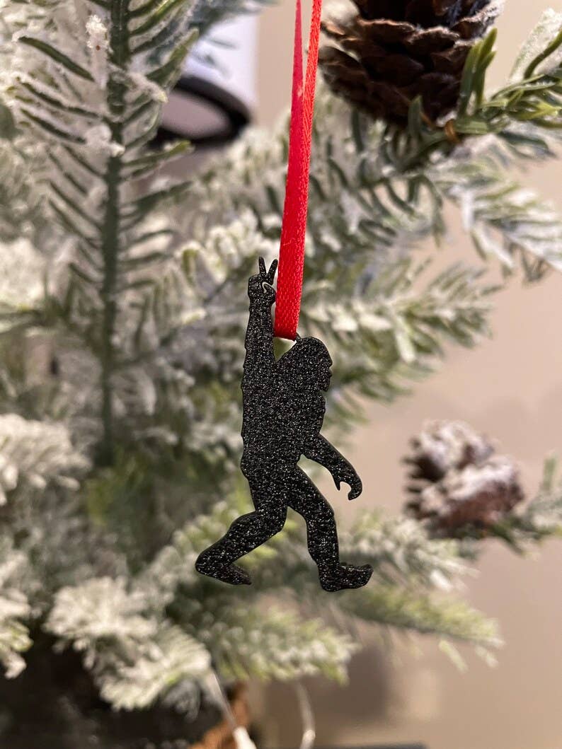 Hanging aluminum Bigfoot ornaments - 3 designs